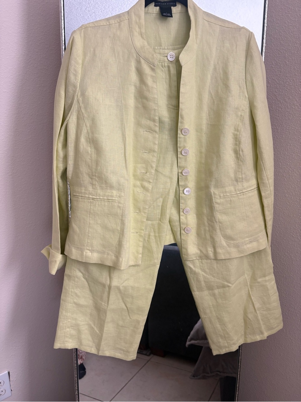 Madison Studio Pale Yellow Linen Jacket